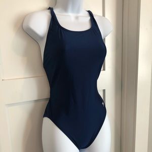 Speedo one piece Swimsuit- navy- size Large